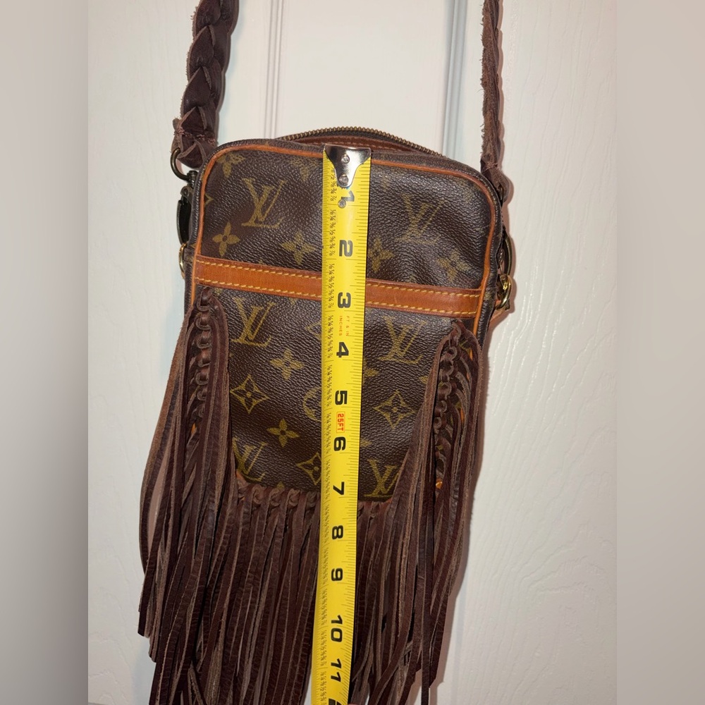 Authentic Vintage Louis Vuitton Crossbody with added Boho Fringes - Picture 8 of 10